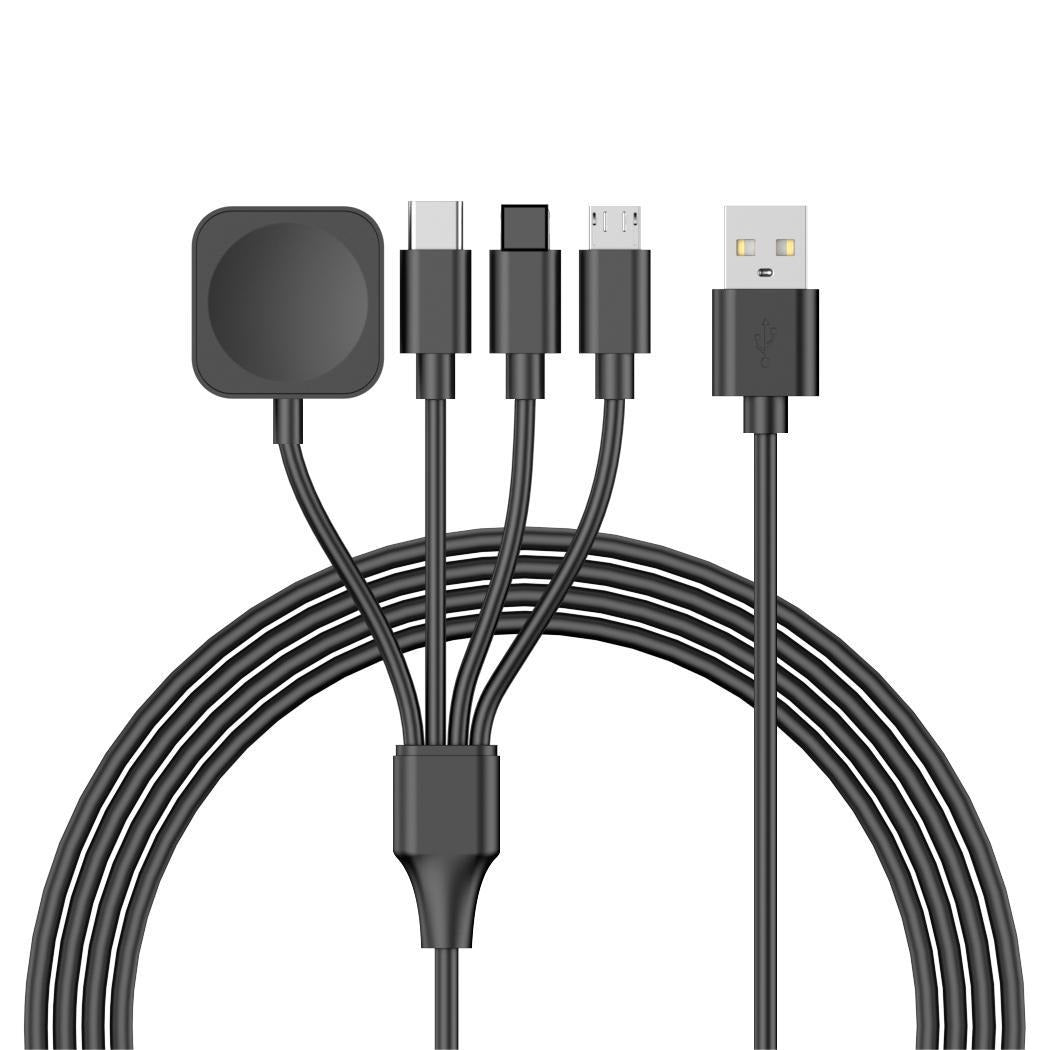 Square four in one watch wireless charging mobile phone charging cable data cable USB/TYPE-C optional