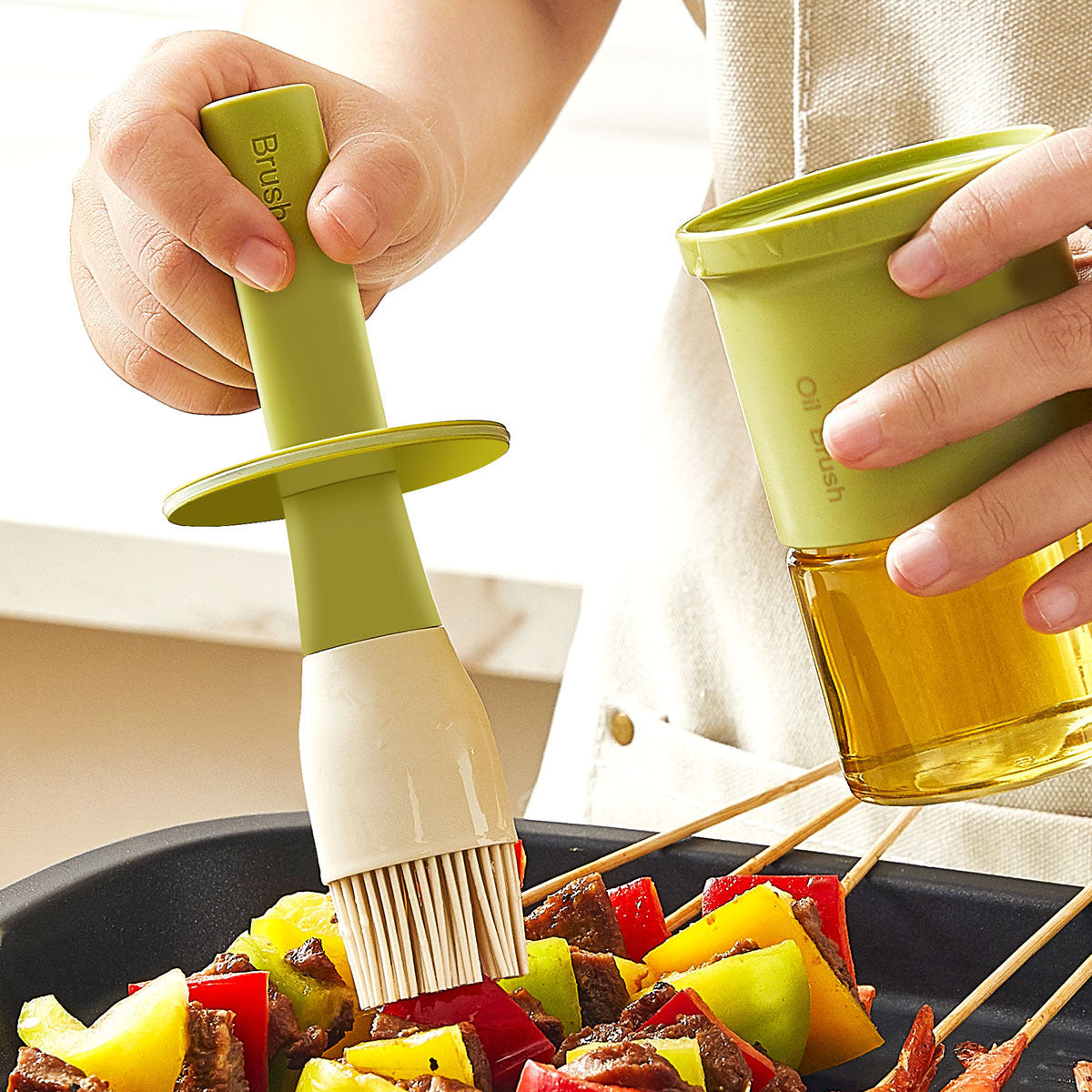 Silicone Oil Brush Bottle for Cooking & Barbecue