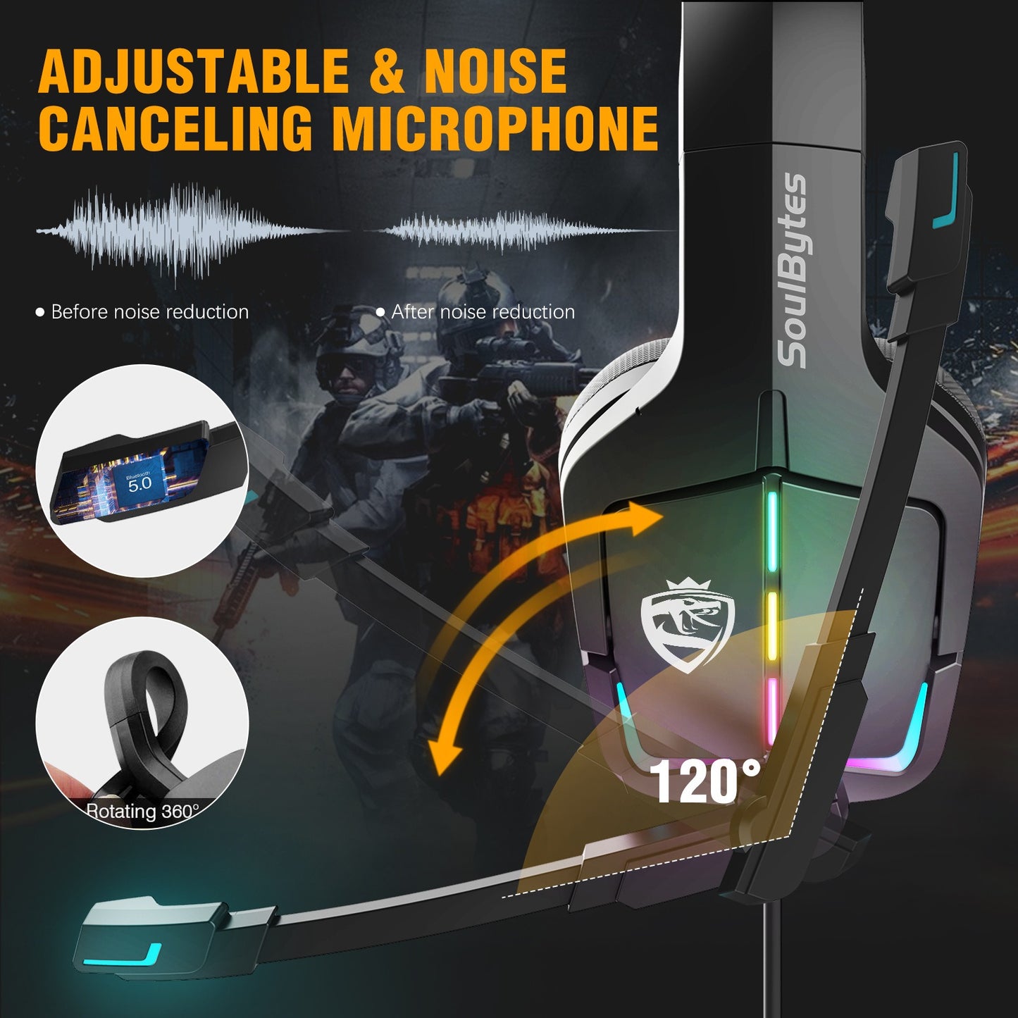 S12 Head Mounted Gaming Headset Wired Rgb Computer Gaming Headset