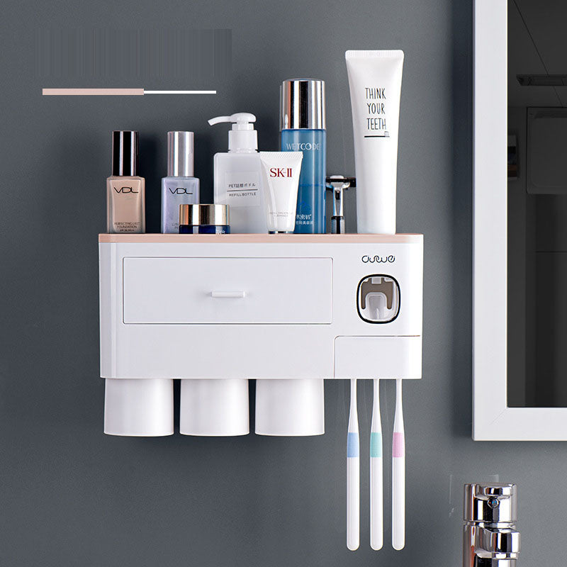 Wall-Mounted Magnetic Toothbrush Holder – Multifunctional Bathroom Organizer