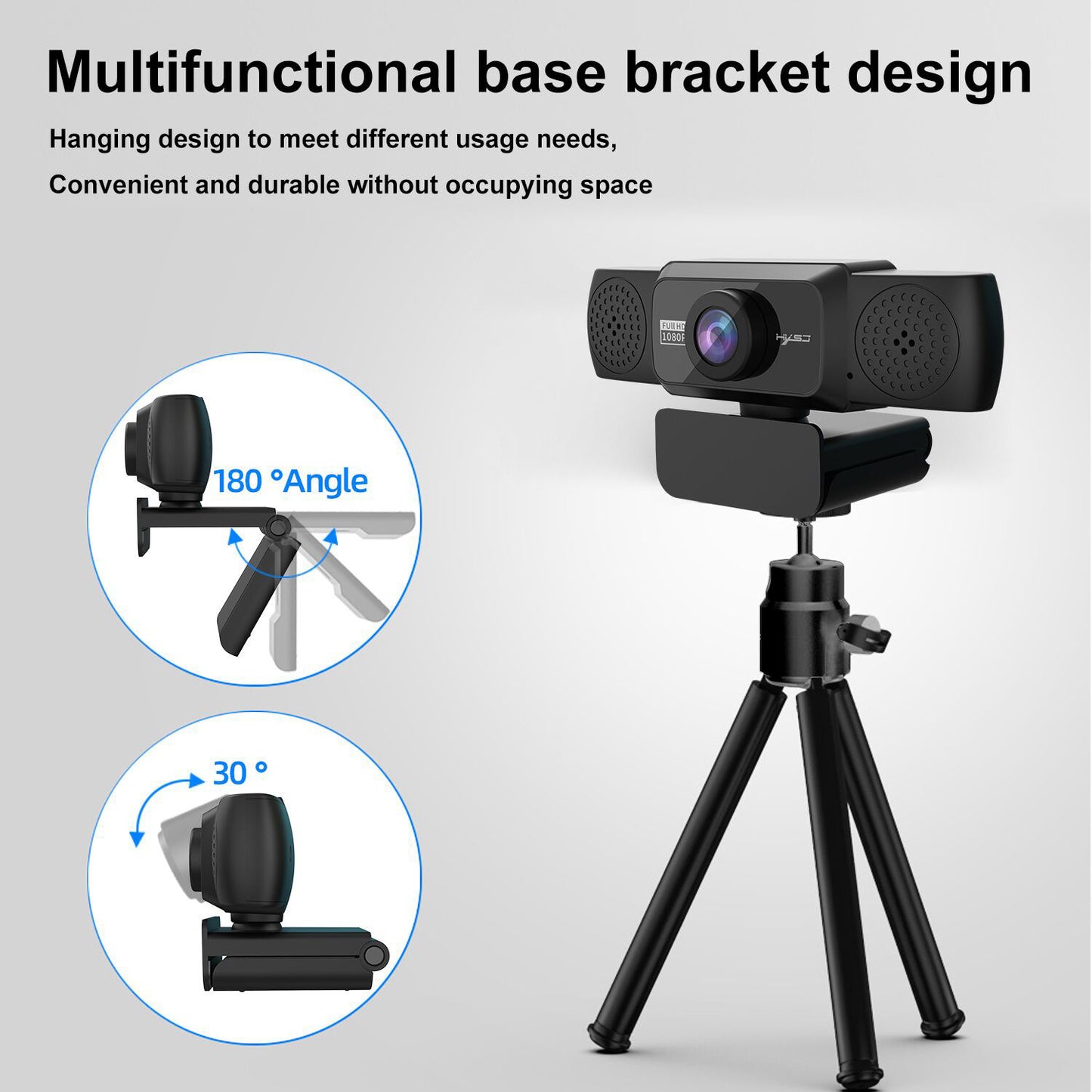 1080p HD Rotatable Webcam | 360° Computer Video Camera