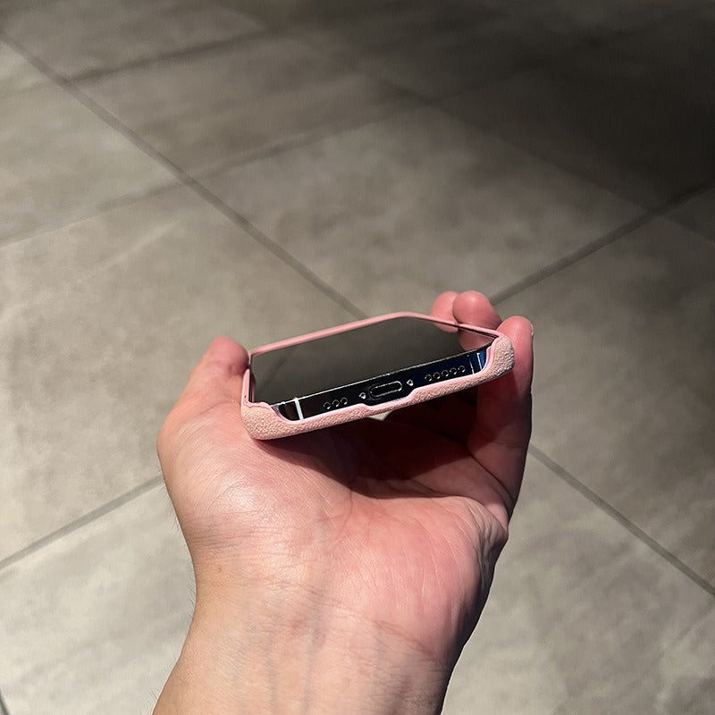 Suitable for iphone14promax mobile phone case suede pattern Apple 13 half package 12 anti-fall 11 net celebrity men's leather case