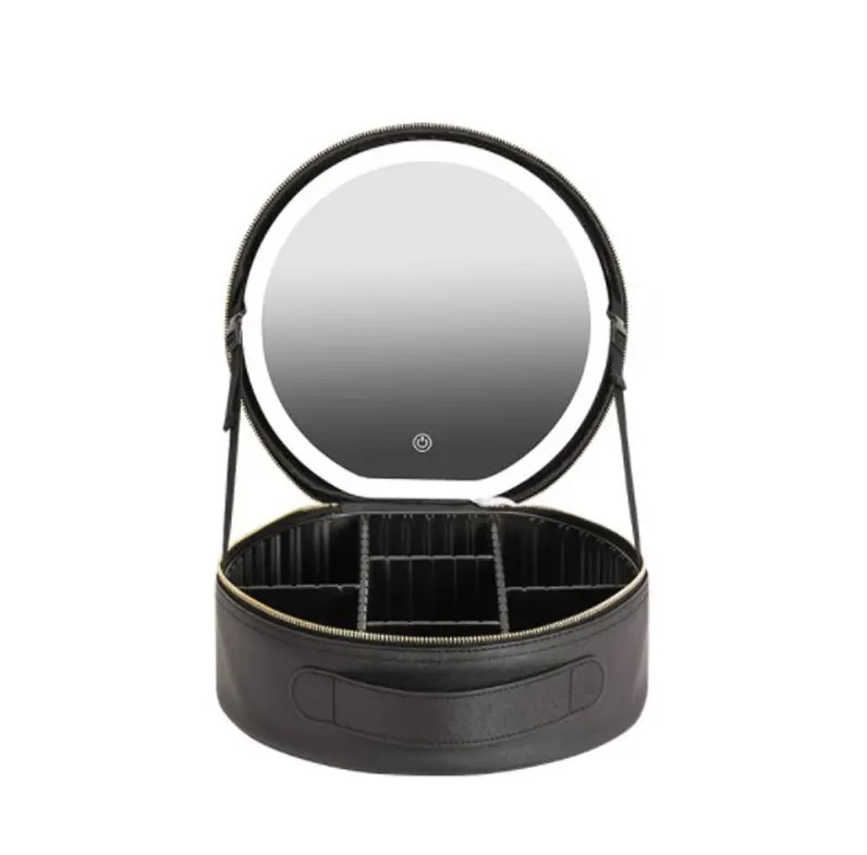 Rechargeable Makeup Case with Round Mirror