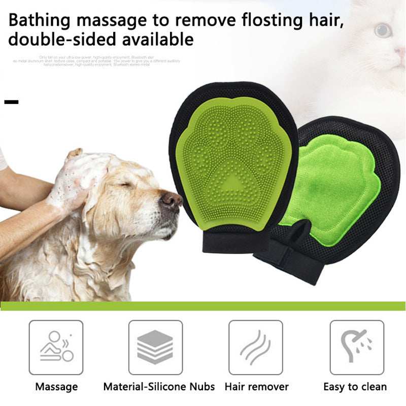 Pet Massage Hair 3 Piece Multi Functional Dog Bath Gloves