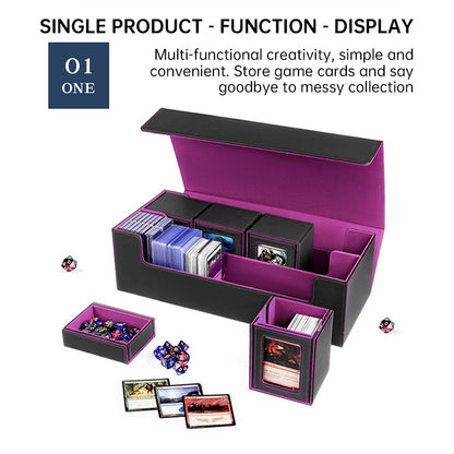 PU Leather Trading Cards Storage Box, holds 600+ cards, for Magic Game Cards, with magnetic closure and for commander decks