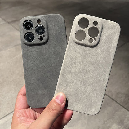 Suitable for iphone14promax mobile phone case suede pattern Apple 13 half package 12 anti-fall 11 net celebrity men's leather case