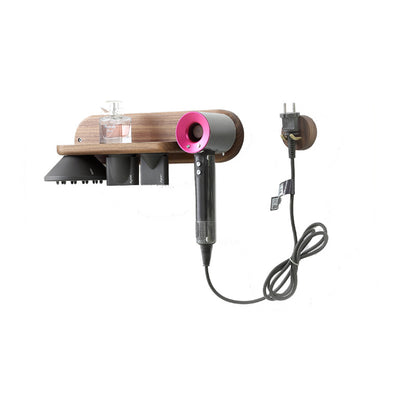 Wall Mount Hair Dryer Holder for Dyson Supersonic Hair Dryer Walnut Beech Wood Hair Dryer Bracket