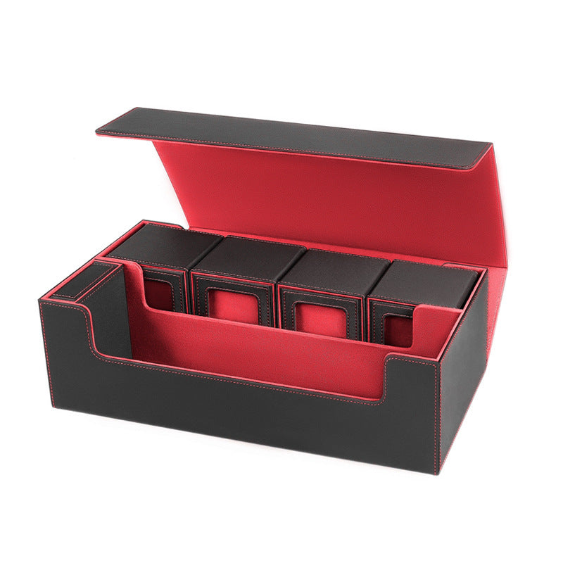 PU Leather Trading Cards Storage Box, holds 600+ cards, for Magic Game Cards, with magnetic closure and for commander decks
