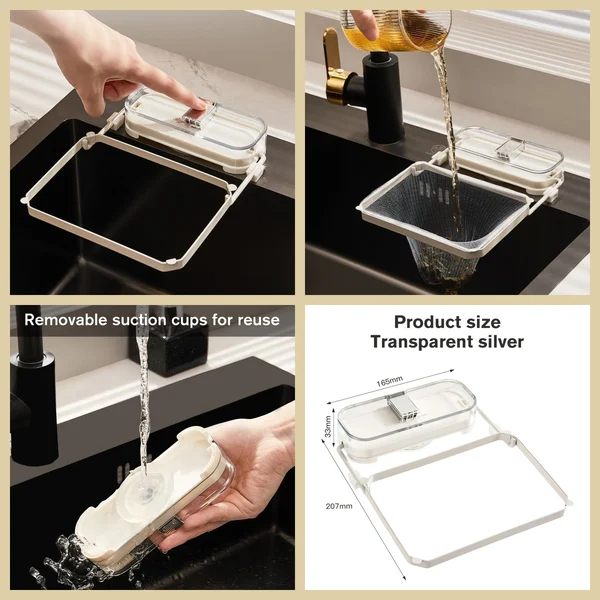 Hanging Mesh Sink Strainer Rack – Foldable Kitchen Drain Basket