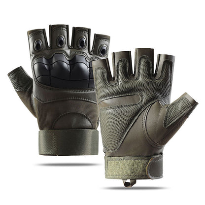 Tactical half-finger gloves men's soft shell protective microfiber special forces military fans sports cycling outdoor