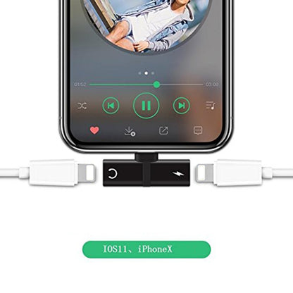 Gourde Headphone Lightnig Audio Charger Adapter 2 in 1 For iPhone 7/ 7 Plus Compatible iOS 10.33&iOS11 For iPhone X 8 / 8plus