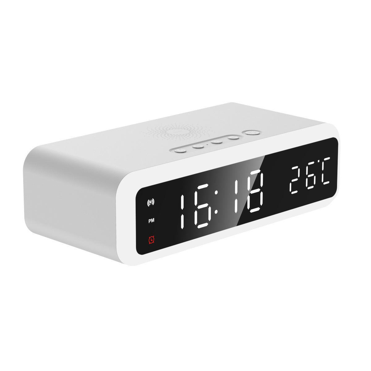 15W Wireless Charging Digital Alarm Clock with Thermometer & Night Light