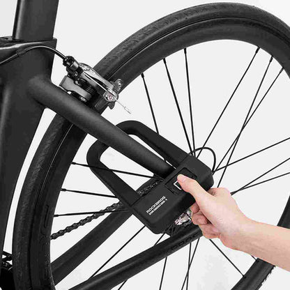 ROCKBROS Bike Bicycle Lock Anti-Theft Bike Motorcycle Lock Fingerprint Lock MTB Road Folding Cycling U Lock Bicycle Accessorie
