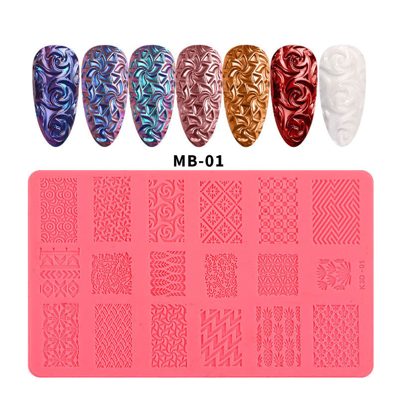 3D Embossed Nail Art Silicone Printing