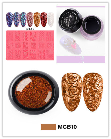 3D Embossed Nail Art Silicone Printing