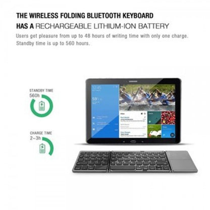 Folding Bluetooth Keyboard – Rechargeable, 64-Key, ABS Material