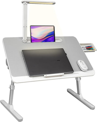 Lap Desk For Laptop, Portable Bed Table Desk, Laptop Desk With LED Light And Drawer