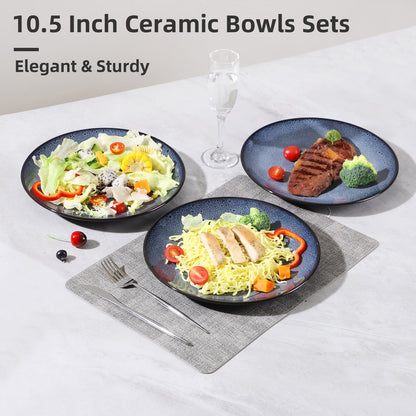 6x Steak Plate Creative Western Food Plate Vegetable Plate Set Of 6 For Cereal, Salad, Pasta, Soup, Dessert, Serving Dishwasher, Microwave And Oven