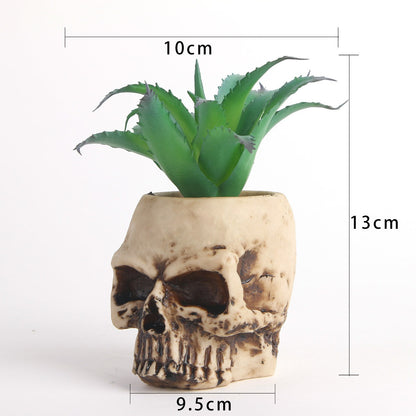 Succulent skull head bonsai resin skull head ornament