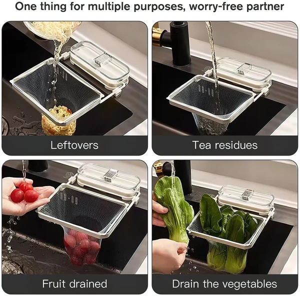 Hanging Mesh Sink Strainer Rack – Foldable Kitchen Drain Basket