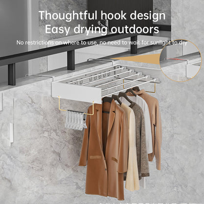 foldable retractable wall clothesline, 30kg, alu, 80/100cm, 5 bars, for bath/balcony.