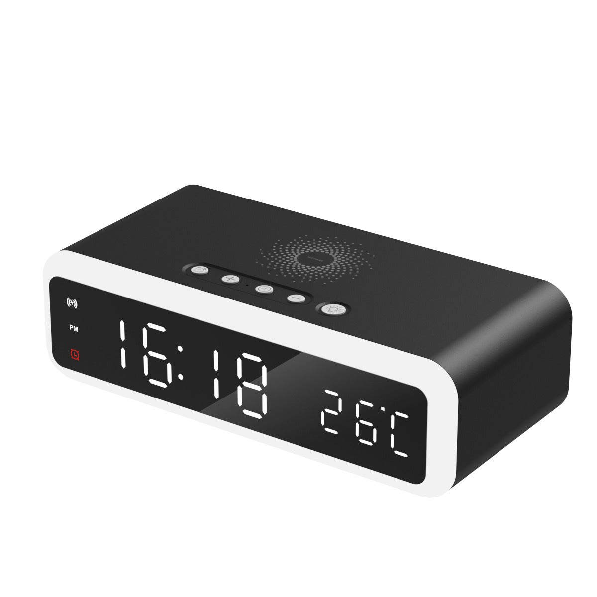 15W Wireless Charging Digital Alarm Clock with Thermometer & Night Light