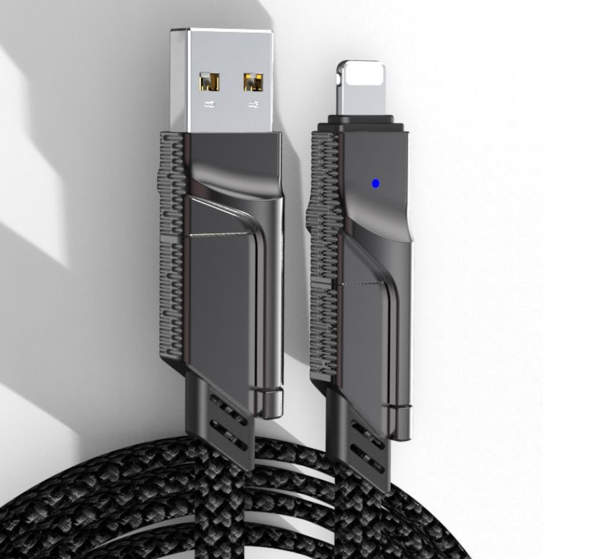 Four in one zinc alloy data cable two to two braided fast charging cable double ended type-c PD charging cable