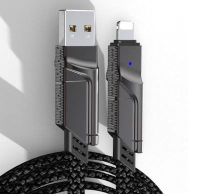Four in one zinc alloy data cable two to two braided fast charging cable double ended type-c PD charging cable