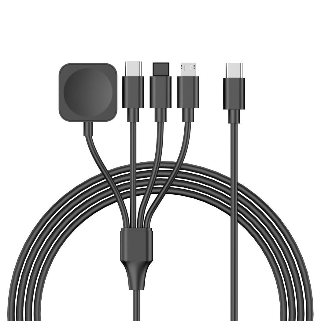 Square four in one watch wireless charging mobile phone charging cable data cable USB/TYPE-C optional