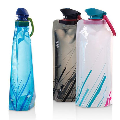 Outdoor folding drinking bottle