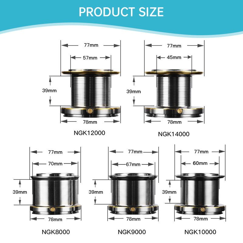 17+1bb 8000 14000 Series Aluminum Alloy Spool Fishing Reel 4