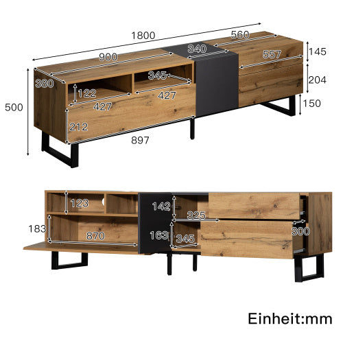 Modern Wood Grain TV Cabinet – 180 cm