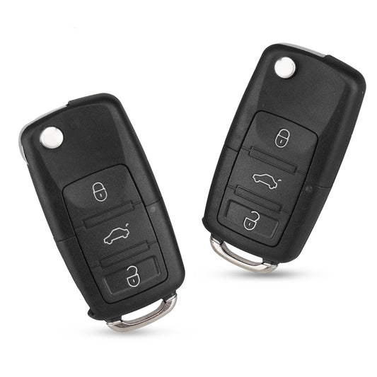 3 button Folding Car Remote Flip Key Shell Case Fob For VW Passat Polo Golf Touran Bora Ibiza Leon Octavia Fabia