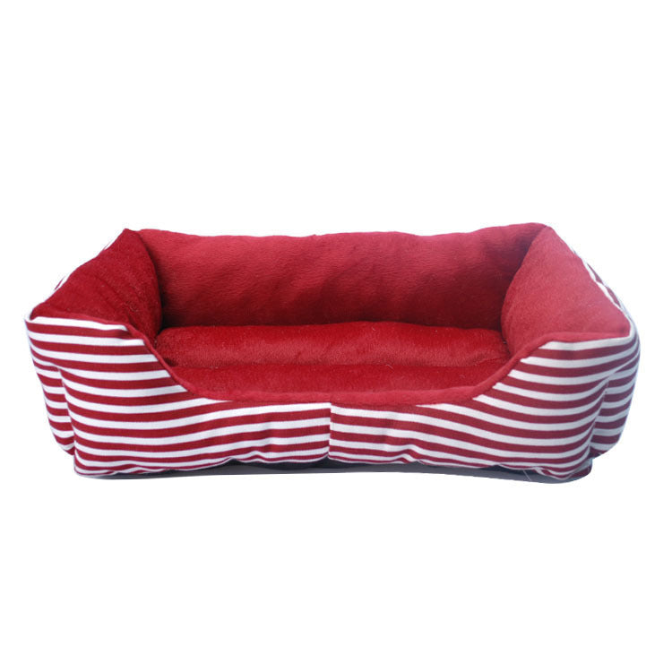 Retro Square Pet Nest – Luxurious Dog Sofa in Canvas &amp; Plush