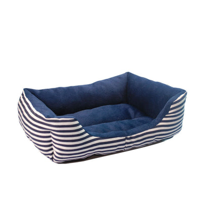 Retro Square Pet Nest – Luxurious Dog Sofa in Canvas &amp; Plush