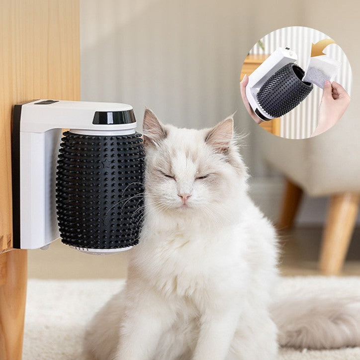 Automatic Cat Self Groomer Wall Corner Brushes Soft Cat Corner Scratcher Self Grooming