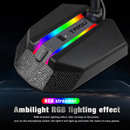 New desktop RGB luminous condenser microphone live broadcast shouting microphone gaming microphone