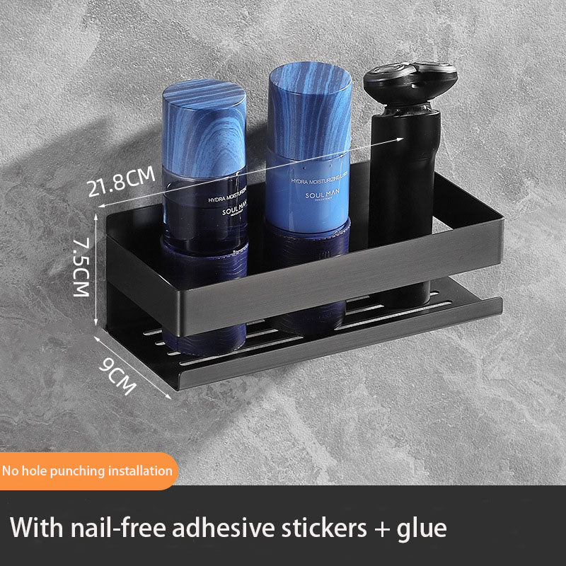 304 Stainless Steel Bathroom Storage Rack Wall Mounted Hole Free