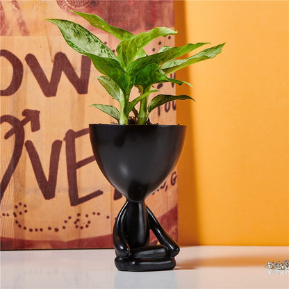 Creative Meditation Figurine Succulent Flower Pot Ornaments