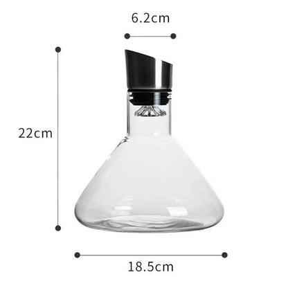 1500ML Hand - blown Crystal Wine Decanter with Built - in Aerator Pourer, ideal for red wine.