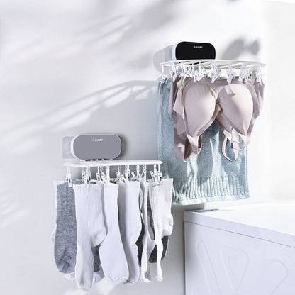 Multifunctional Drying Rack 24 Clip Folding Drying Rack Oval Underwear Socks Storage Artifact Household Wind-Resistant Clothes Rack