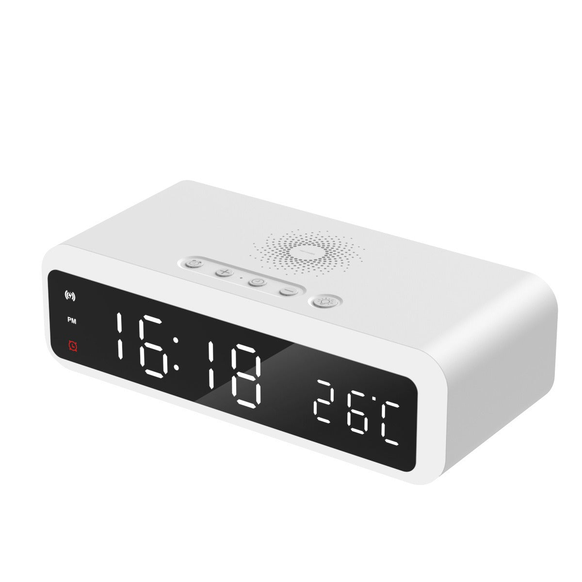 15W Wireless Charging Digital Alarm Clock with Thermometer & Night Light