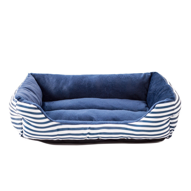 Retro Square Pet Nest – Luxurious Dog Sofa in Canvas &amp; Plush