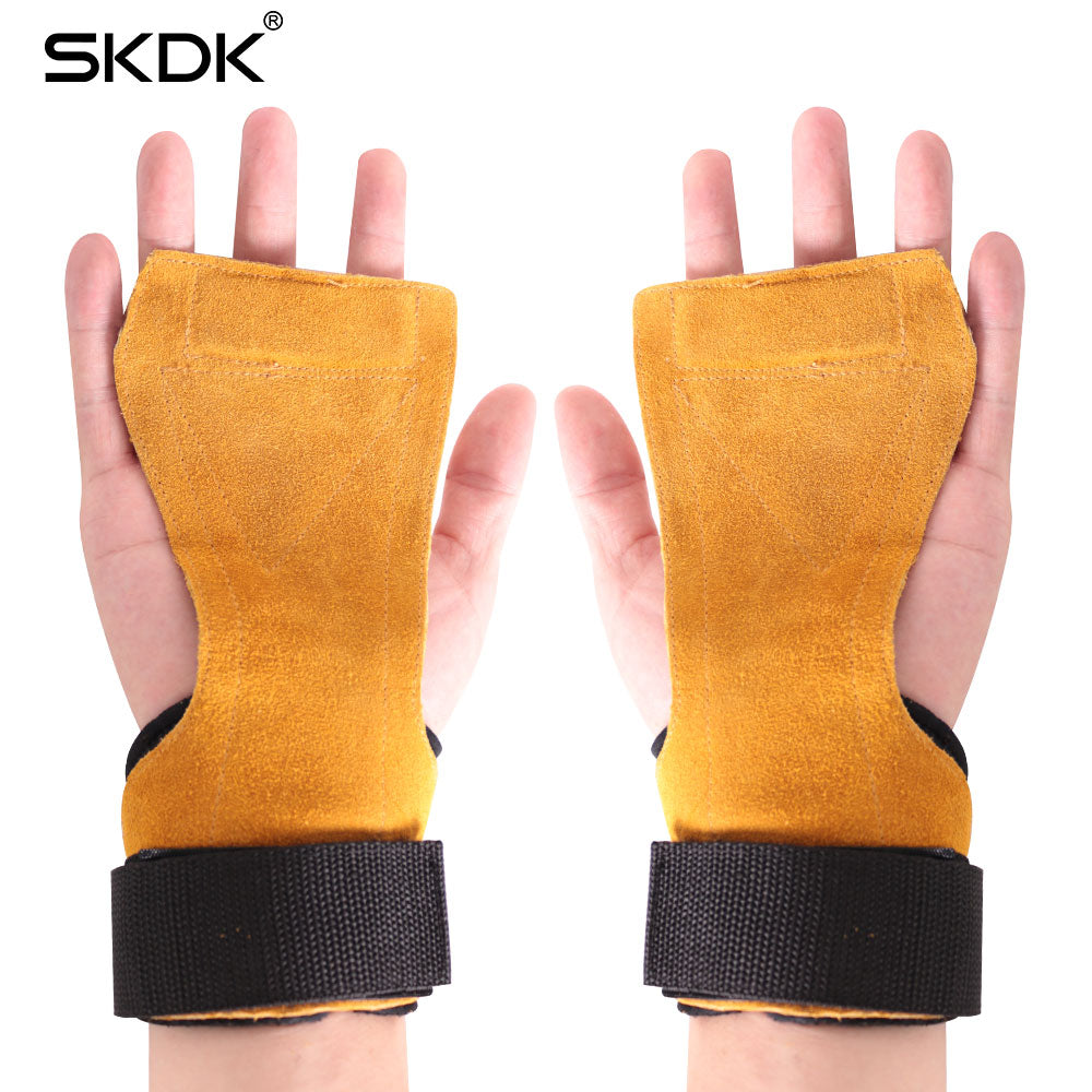 1 Pair Cowhide Hand Grips Gymnastics Gloves Grips Anti Skid