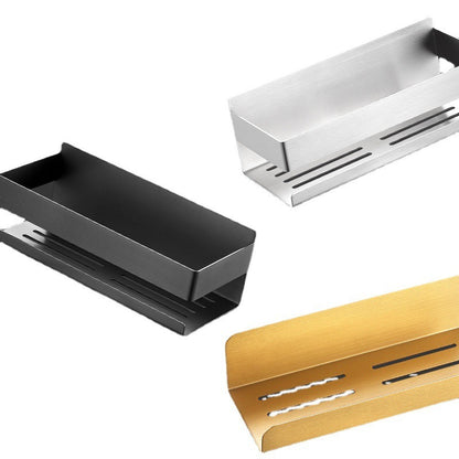 304 Stainless Steel Bathroom Storage Rack Wall Mounted Hole Free