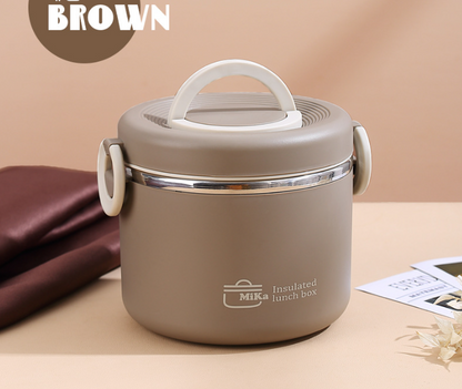 Portable simple stainless steel insulated lunch box with lid