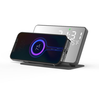 2 1 Wireless Charging Time Display Alarm Clock 15w Thermometer