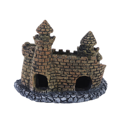 Castle water grass landscaping fish tank resin ornaments