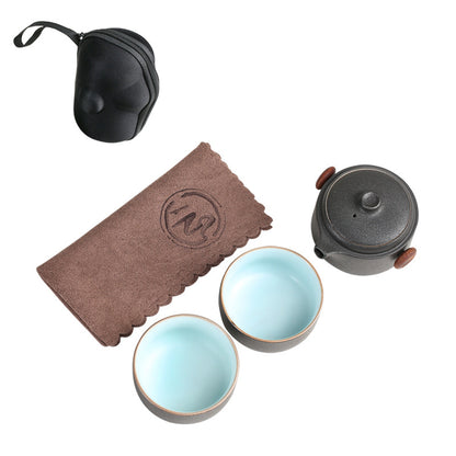 Black Pottery Quick Guest Cup One Pot Two Cups Household