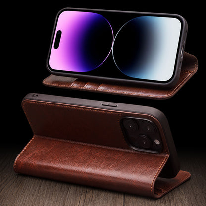 Suitable for iPhone 16 Promax phone case leather flip cover Apple 15 13 phone protective case card insertion